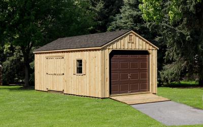 Aframe Single Car Garage Board and Batten Pine-1