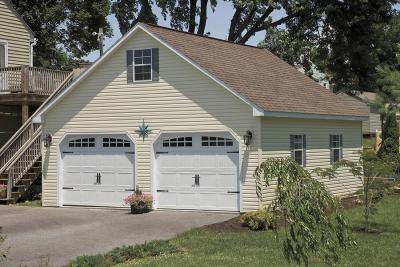 Two Story Aframe vinyl Garage without dormers
