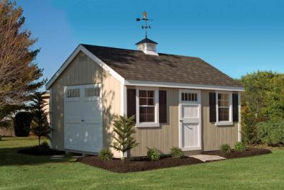 Delux Cape Cod shed in Beige