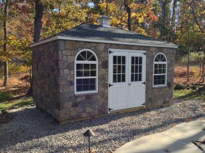 Stone Cottage with Hip Roof Shed
